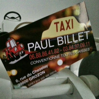 TAXI PAUL BILLET, Taxi à Grozon